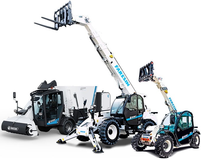 מעמיס טלסקופי חשמלי Faresin Gamma Full Electric בפעולה, אידיאלי לעבודה במבנים סגורים וללא מזהמים