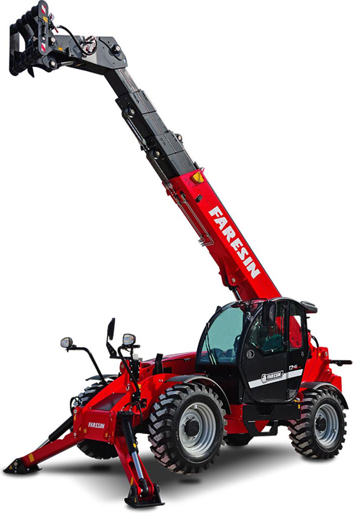 מעמיס טלסקופי Faresin דגם 17.401 בפעולה, מיועד לאתרי בנייה ותנאי שטח קשים